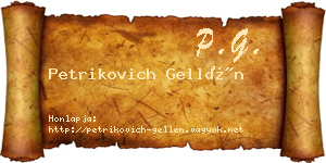 Petrikovich Gellén névjegykártya